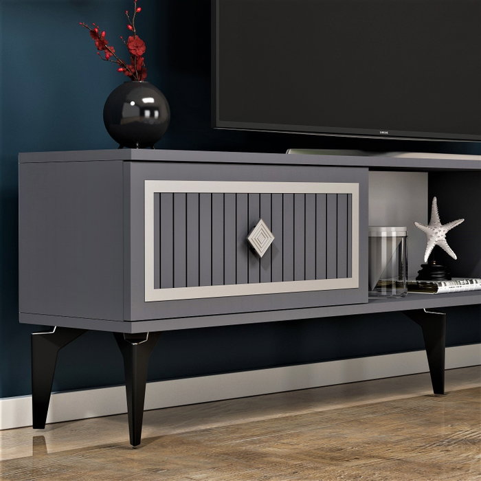 Hanah Home Soporte para TV Antracita y Plata Hanah Home Soporte para TV Antracita y Plata